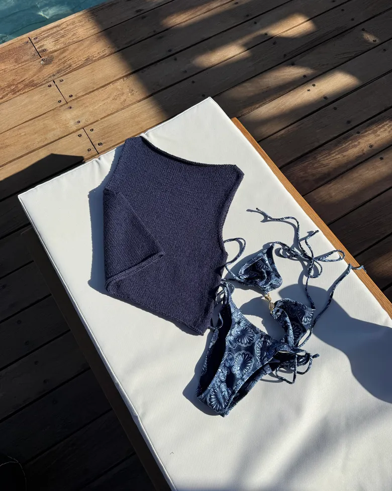 Navy Knitted Top, image 1 of 1